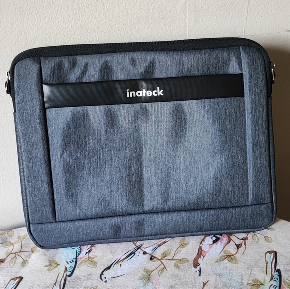 Inateck Laptop iPad Tablet Sleeve Charcoal Color Padded Minky Lined RED BANNER - Picture 2 of 6